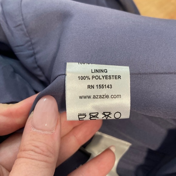 Azazie Ginger high neck pleated dress in color Stormy size 4 - Picture 9 of 11